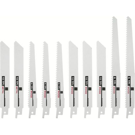 SET LAMA LAME SEGA SEGHETTO A GATTUCCIO RICAMBIO FERRO METALLO LEGNO 10 PZ STA