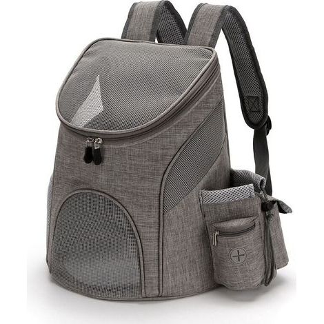 Sac de transport pour animaux de compagnie – Compartiment friandises – Bouteille d'eau incluse – Respirant et approuvé par compagnies aériennes (1/5)