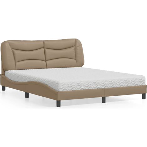 Lit avec matelas Hvar cappuccino 160x200 cm similicuir