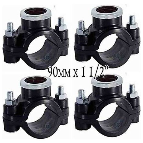 Pack 4 Collarin de Riego 90mm x 1 1/2''. Fitting para Instalación de Elementos de Riego como Aspersores y Difusores (1/3)