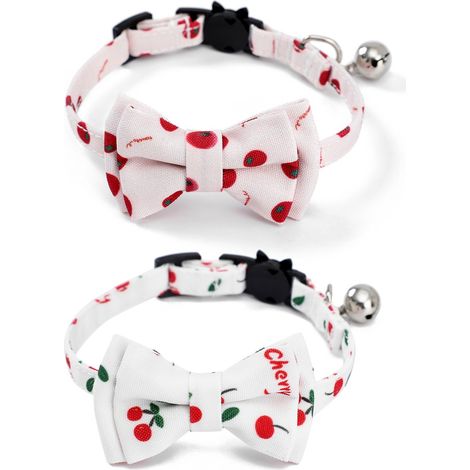 Collier Pour Chien - Avec Nœud Papillon Et Clochette - Réglable Pour Petit Chien Et Chat - Lot De 2 Pièces (1/5)