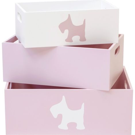 Dog set 3 scatole in legno 5x40x28/13x35x23/11x30x18cm (1/4)