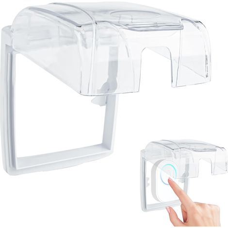 Protection Sonnette Exterieur Pluie, Couvercle Extérieur Transparent pour Sonnettes WiFi, Plastique Étanche Caches Prises pour Bouton Sonnette Exterieur, Sonnettes sans Fil (13 x 11 x 7 cm) (1/5)