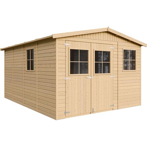 Wooden Garden Shed- Apex Shiplap Wooden Shed 11x14 ft/12m2 - Sheds and Outdoor Storage - Wooden garden storage shed, 17 mm planks - Bike shed, Garden outdoor workshop space- TIMBELA M336 (1/5)