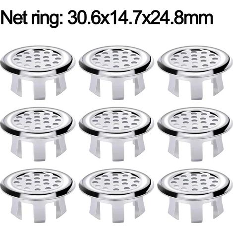 (Net ring-5PCS) Sink Overflow Cover Round Ceramic Wash Basin Overflow Ring Trim Hollow Hole Bath Insert Replacement Bathroom Accessories (1/4)