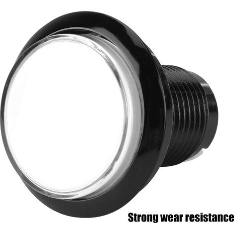 Bouton LED arcade blanc rond pour montage personnalisé rétro-éclairé (1/5)
