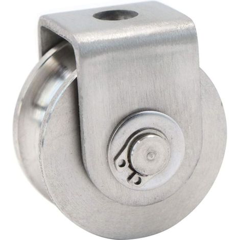 Einzelrolle, Seilrolle für Kabel, 40 mm, Edelstahl, Heberolle, Kletterrolle, Lastrollenrolle, Heberolle, Kapazität 30 kg – 1 Stück, Silber (1/4)