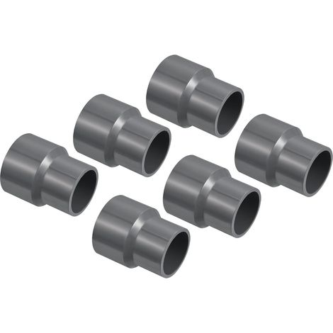 PVC Réducteur Tuyau Raccord 40x32mm, 6 Paquet Droit Couplage Adaptateur Connecteur, Gris (1/5)
