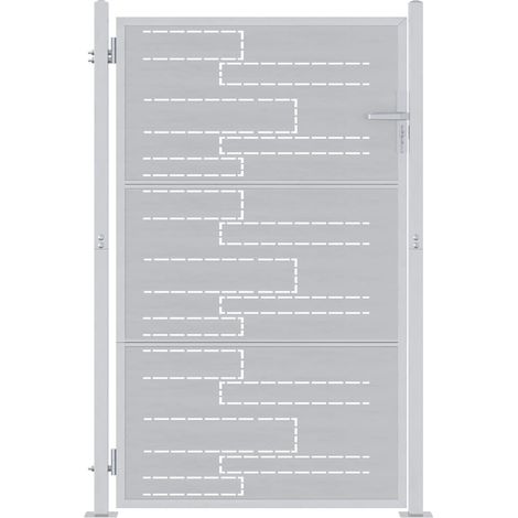 Gartentor mit Schloss Silber 85 x 144 cm Edelstahl vidaXL
