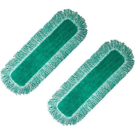 Compatible avec les lingettes de balai à poussière en fibres ultrafines, recharges réutilisables pour balai sec et humide - 2 pièces (1/5)