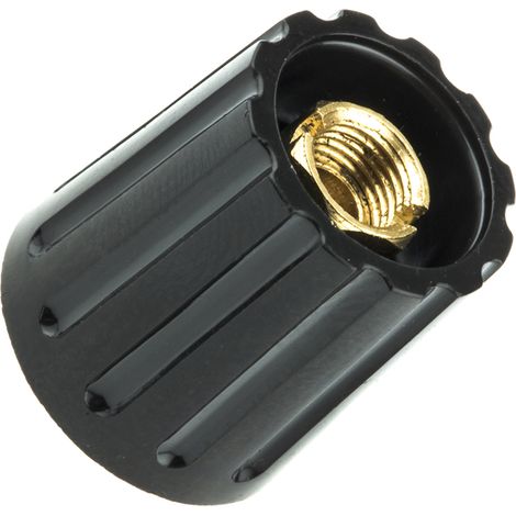 Bouton de potentiomètre RS PRO, Axe de 6.4mm, Diamètre de 14.7mm, Bague ( Prix pour 1 ) (1/2)