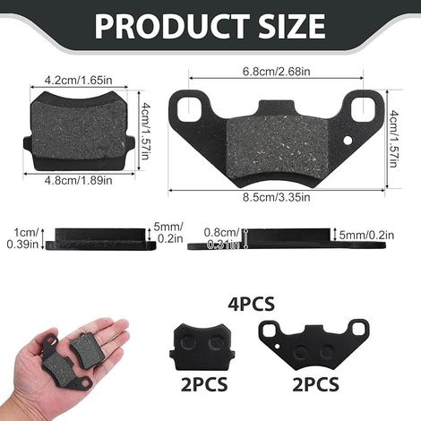 4 Pièces Disc Plaquette de Frein Remplacement pour 50cc 70cc 90cc 110cc 125cc 140cc Moto ATV Go Kart Quad Dune Buggy 4 Wheeler, Plaquettes de Freins Moto, Plaquettes de Freins Quad Dune Buggy