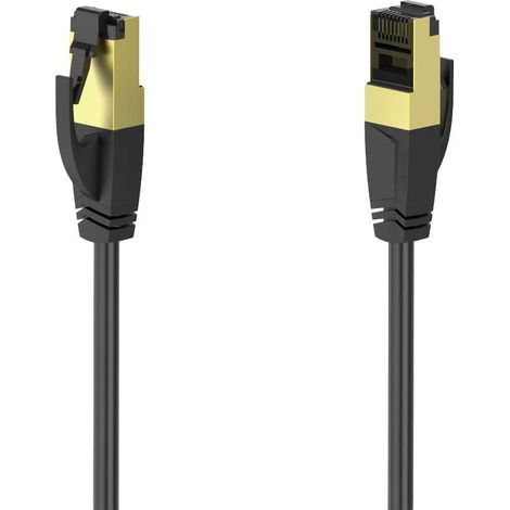 Hama 00200694 RJ45 Câble réseau, câble patch CAT 8 S/FTP 5 m noir contacts dorés 1 pc(s) Y428012 (1/3)