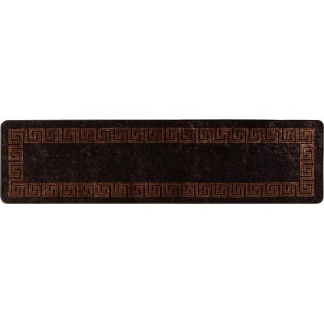 Teppichläufer MARSA Schwarz 100 x 350 cm Polyester und PVC vidaXL