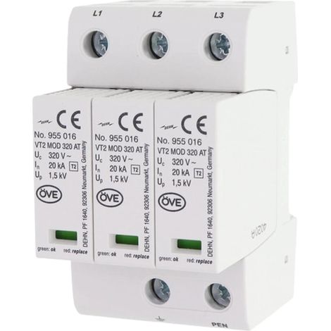 Pararrayos dehn tipo ii 3 polos protección eléctrica