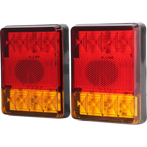 Feu arrière universel à 8 LED bicolore, étanche IP65, pour camions, remorques et quads 12 V. (1/5)