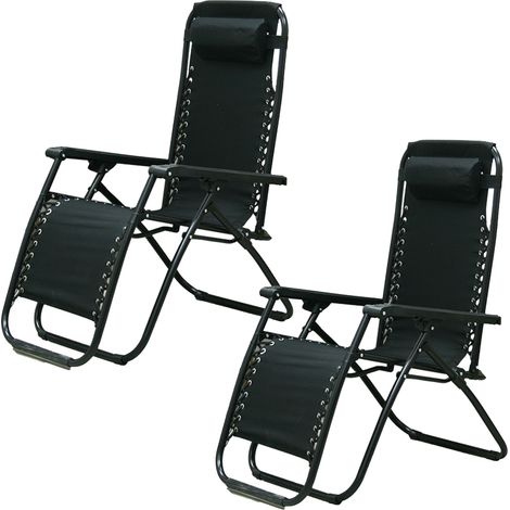 WELLHOME Juego de  2 Sillas-tumbona plegable para exteriores, Gravedad cero 90x65x110 cm