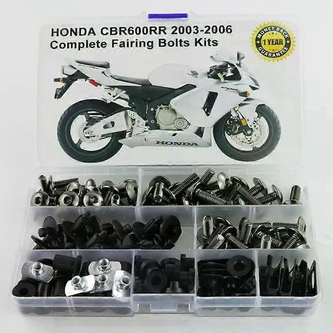 Komplettes Set aus Schrauben, Unterlegscheiben und Muttern für die Verkleidung der Honda CBR 600RR (2003–2006). Kompatibel mit den Modellen der Honda CBR 600RR (2003–2006). (1/5)