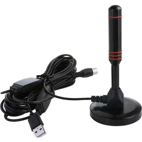 Antenne TV numérique 4K/1080p de 5 m (16,4 pi) fine et légère, avec base magnétique pour la maison et les voyages. Idéale pour la réception TV numérique à domicile ou en voyage. (1/4)