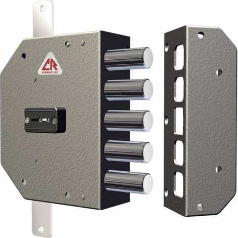 DOM – Serrure de sécurité gauche CR 2200 double embout – Pour portes blindées – Entraxe 70mm – Diamètre axe 25mm – Sens de pose à gauche