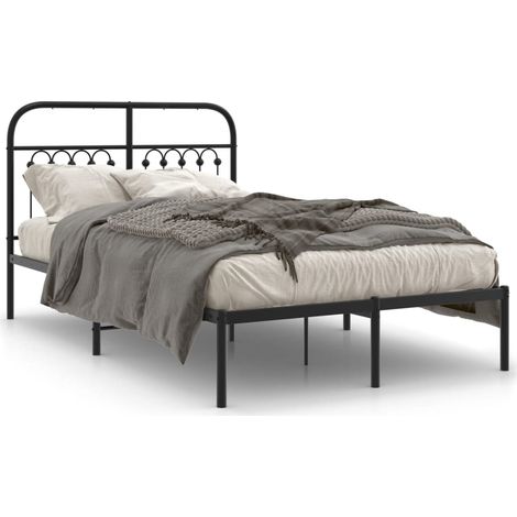 Maison Exclusive - Cadre de lit métal sans matelas avec tête de lit noir 120x190cm