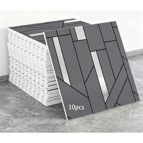 Set mit 10 selbstklebenden Tapeten in Holzoptik (Fliesenoptik, Maße: 30 x 30 x 0,2 cm) (1/5)