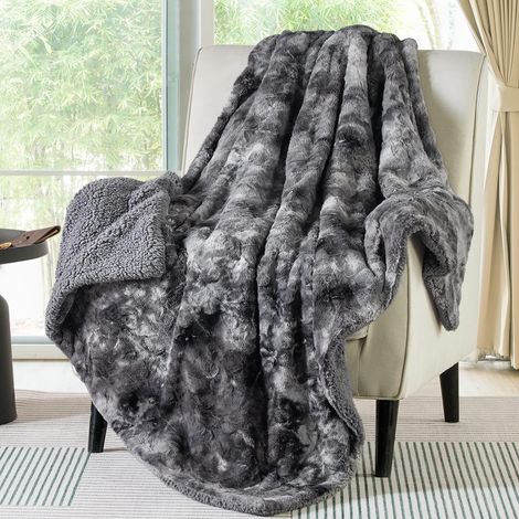 Couverture douce en polaire léopard des neiges - Un cadeau confortable et chaleureux pour les femmes, couverture de Noël en fausse fourrure pelucheuse, idéale pour la décoration de canapé ou de lit, d