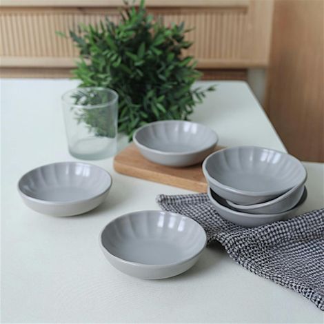 Bol apéro gris forme fleur (lot de 6) EFIRA (1/5)