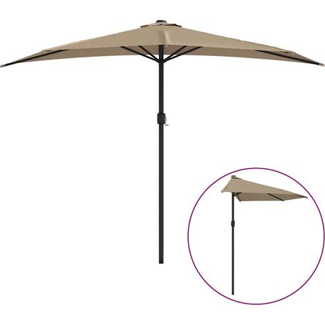 Parasol de balcon, Parasol pour Balcon Jardin Plage Terrasse, avec mât en aluminium Taupe 300x150 cm Demi OIB9207E (1/5)