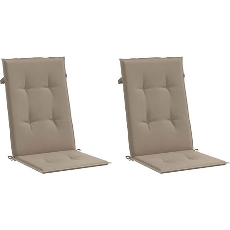 vidaXL Garden Highback Chair Cushions 2 pcs Taupe 120x50x3 cm Fabric (1/5)