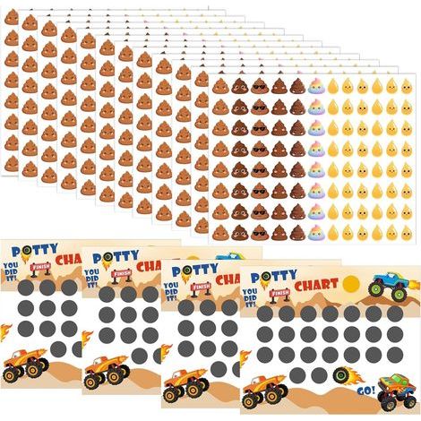 Set mit 12 Aufklebern zum Thema Töpfchentraining, Kacka-Aufkleber zur Dekoration von Gastgeschenken für Töpfchentrainingspartys, Tagebuchzubehör, Kacka-Pipi-Aufkleber (1/5)