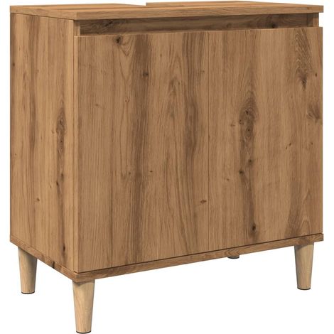 Mueble de lavabo madera de ingeniería roble artisan 58x33x60 cm vidaXL