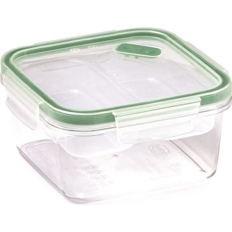 Boîte à Lunch Carrée 0,80 LT, Boîte de Conservation Alimentaire, Boite Rangement Frigo 15 x 15 x 7,50 cm, Plastique Recyclé, 0% BPA e phthalate free (1/5)