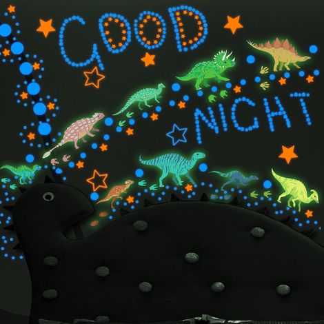 Leuchtender Dinosaurier-Wandaufkleber, bunte Dinosaurier-Wandsticker
