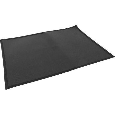 Tapis de barbecue ignifugé en fibre de verre résistant à la chaleur, pliable et carré, pour terrasses et jardins, noir, L 105 x 60 cm / 41,34 x 3,62 pouces (1/5)