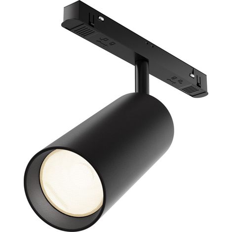 Faretto Per Binario Moderno Focus Led Alluminio Nero 1 Luce Calda 20W (1/3)