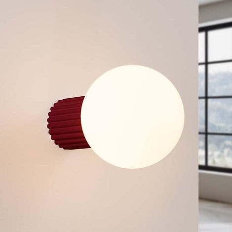 [GEBRAUCHT] B-Ware Wandleuchte Wandlampe SOLLUX ORBI Glas Metall dunkelrot Wohnzimmer LED G9 (1/2)