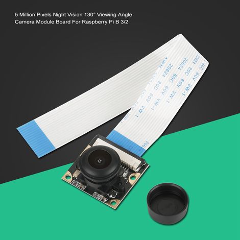 Module de caméra vision nocturne 5MP pour Raspberry Pi B 3/2, angle de vue 130°, capteur haute résolution.