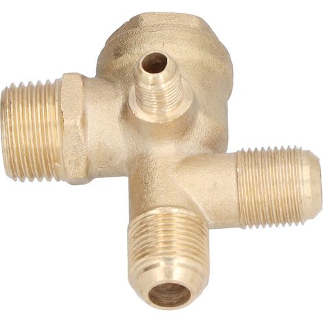 Clapet anti-retour à 4 voies fileté en cuivre moulé, accessoire pour compresseur d'air à entraînement électrique, 21 x 16 x 16 x 10 mm