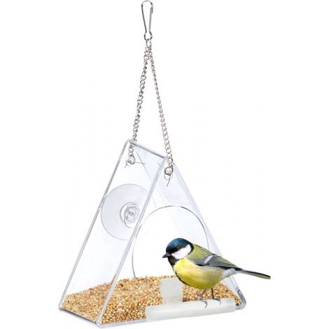 10 mangeoires à oiseaux suspendues transparentes pour fenêtre - nichoir - 10 mangeoires à oiseaux suspendues transparentes pour fenêtre - nichoir (1/5)