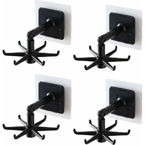 Soporte de pared giratorio de 360° de acero inoxidable para utensilios de cocina – Juego de 4 soportes para cucharas