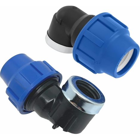 2 Raccord Coudé, 90 Degrés, 25mm, Femelle, Polyéthylène, Irrigation, Plomberie