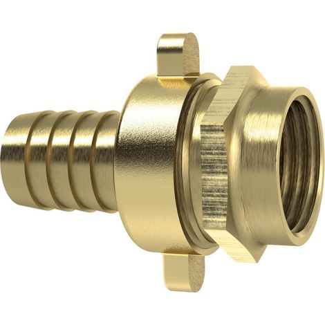 Raccord de tuyau G 1/2 IG x 13 mm, écrou 3/4, joint plat, finition en laiton vierge. (1/3)