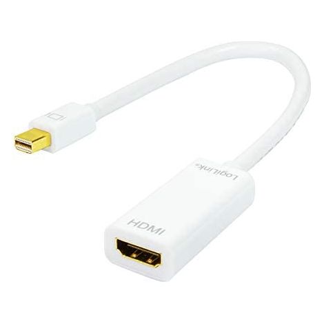 Adattatore video Logilink HDMI tipo A a 19 pin Femmina Mini DisplayPort Maschio Bianco 0,1 m (1/5)
