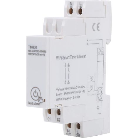 Compteur Minuterie Intelligent Tm608 Carril Din WiFi 2,4 GHz Compteur Énergie Monophasé Compteur Électrique 16 A 100-240 (1/5)