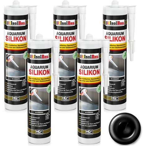 IsolBau Acquario in silicone nero, 5 x 300 ml (1/5)