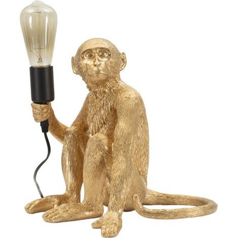 Lampe de table singe assis doré 33 x 33 x 32 cm (1/5)