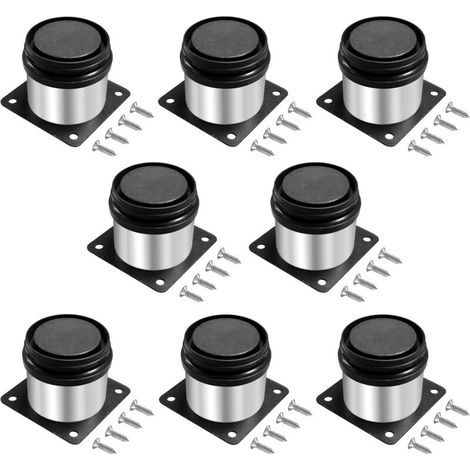 Pièces Pied de Meuble Réglables 5 cm, Pied Reglable pour Meuble, Ronds Métal Acier Inoxydable,Hauteur Réglable 0-15 mm,pour Pied Canapé,Pieds Meuble,Pieds Meuble Cuisine,Table Pieds,Meubles,Avec Vis (1/5)