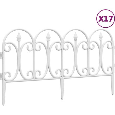 vidaXL Borduras de jardín 17 unidades PP blanco 10 m (1/2)