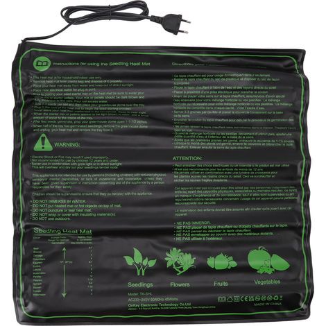 Tapis chauffant pour semis étanche, chaud et efficace, coussin chauffant pour graines de plantes d'intérieur, germination EU Plug 220240V (1/5)